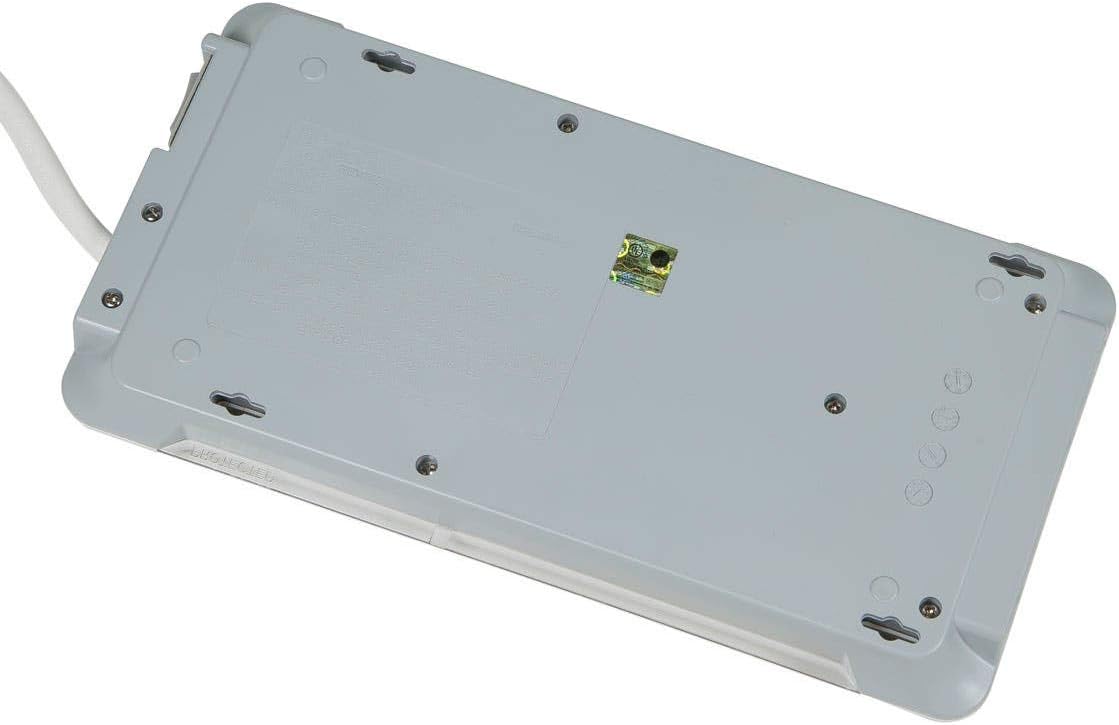 Monoprice Power & Surge - 12 Outlet Surge Protector Power Strip with 2 Built In 2.1A USB Charger Ports - 6 Feet - White | Cord UL Rated, 4, 230 Joules with Grounded and Protected Light Indicator