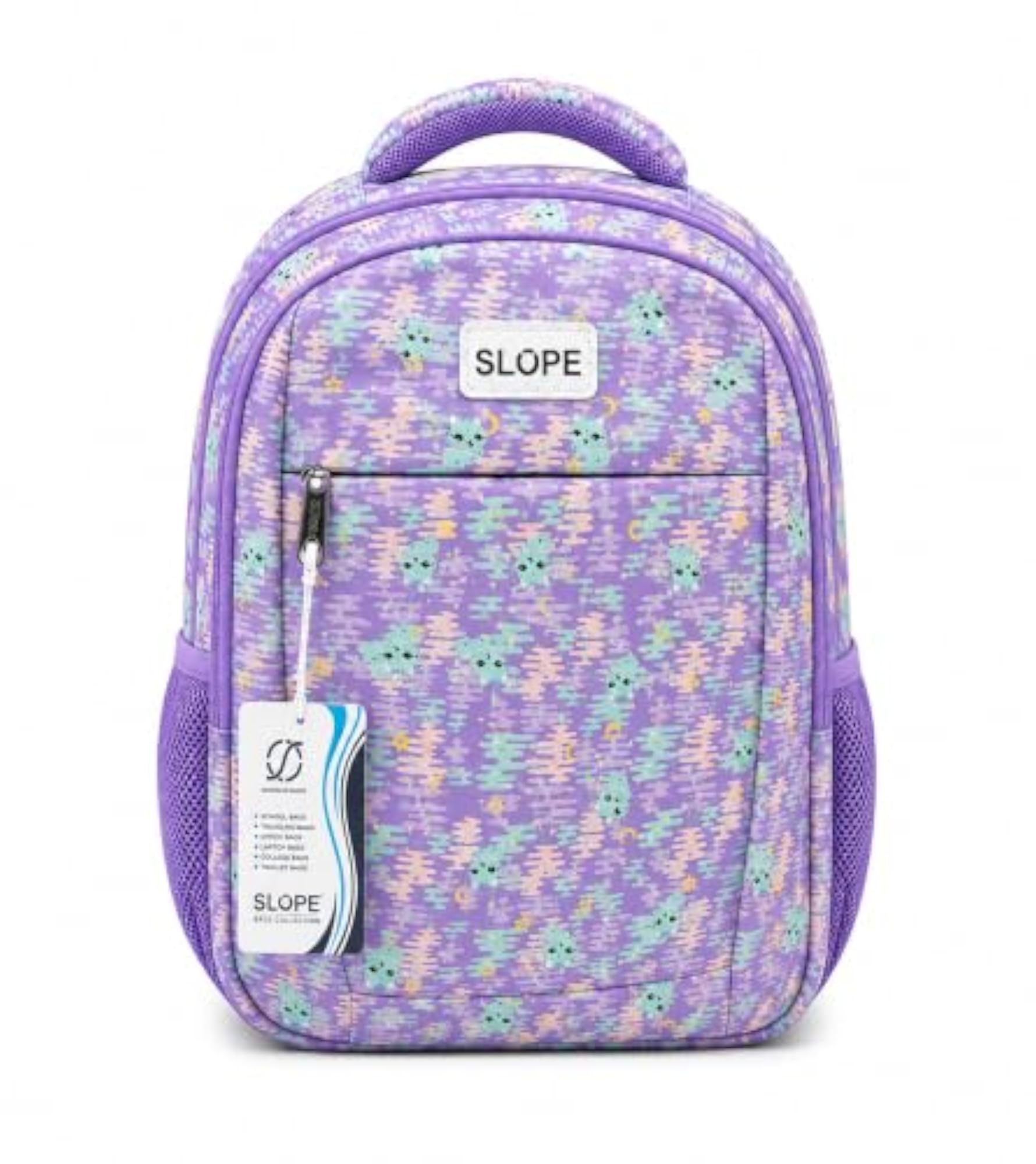 Kids School Backpack, Purple Cute Print Stylish Bag