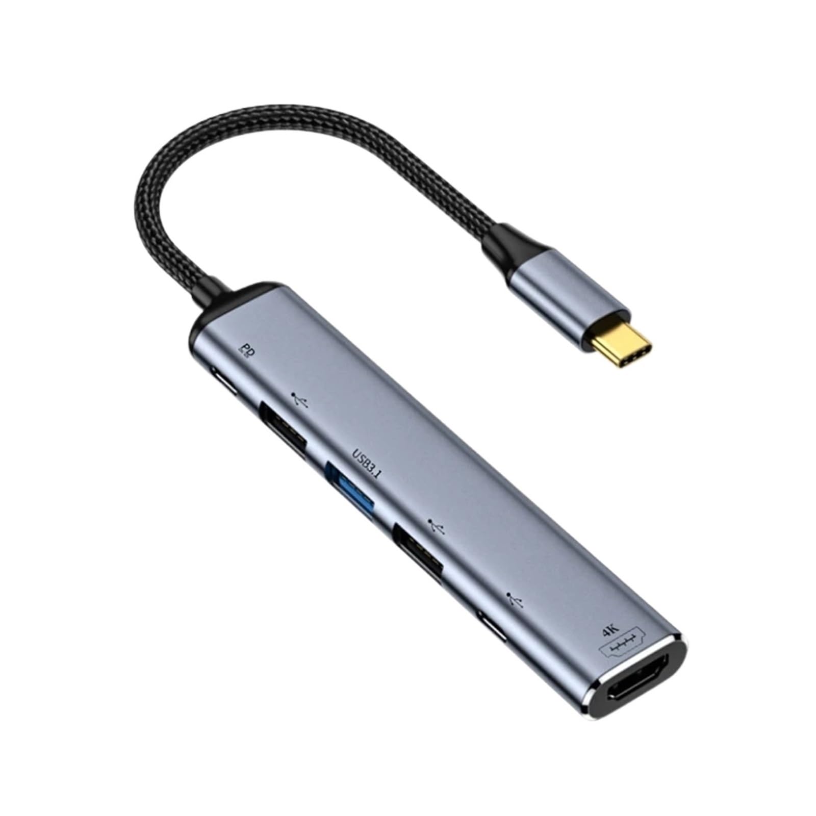 TY>pe C to USB Splitter to V/GA DP 4K 3 HDMI-Compatible Docking Station Adapter with PD100W Gen2 RJ45 Connector(D 6 in 1)