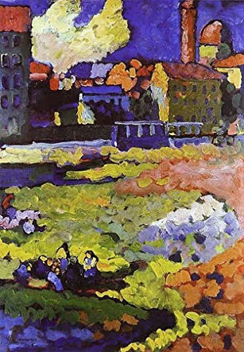 Impression d'affiches d'art Kandinsky Schwabing 60x90cm sur toile premium
