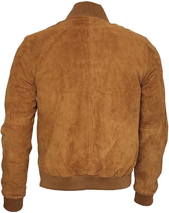 Men's Western Cowboy 100% Genuine Suede Leather Jacket | Native American Fashion Coat With Zipper Closure for Sale - Brown3