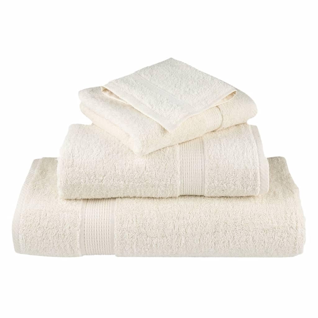 vidaXL Premium Badetücher SOLUND 10 STK. Creme 100x150 cm 600 g/m²