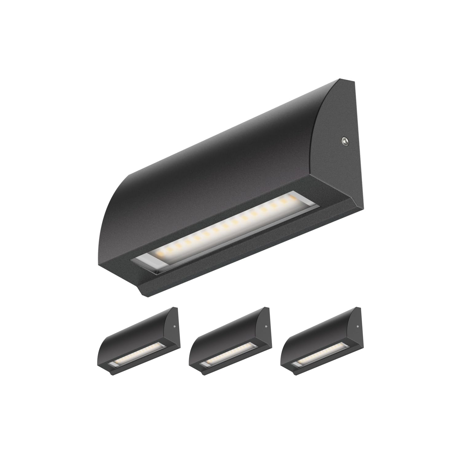 ledscom.de 4 LED wall Light/Staircase Light SEGIN for Outdoors, IP54, Flat, Downlight, Black matt, Angular, 6.2 W, 566lm, Warm White — view 31