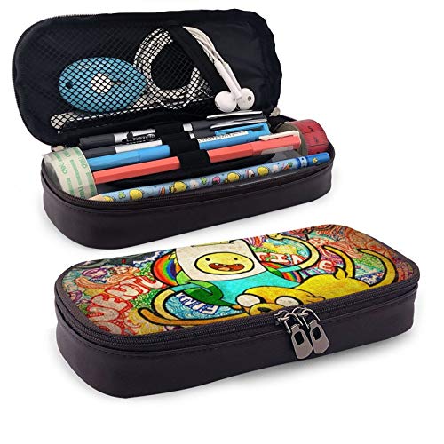 Adventure Time Pencil Pen Case Big Capacity, Multipurpose Storage Pencil Pouch with Zippers, Bag Holder for School Office Supplies, Cosmetics Travel Accessories