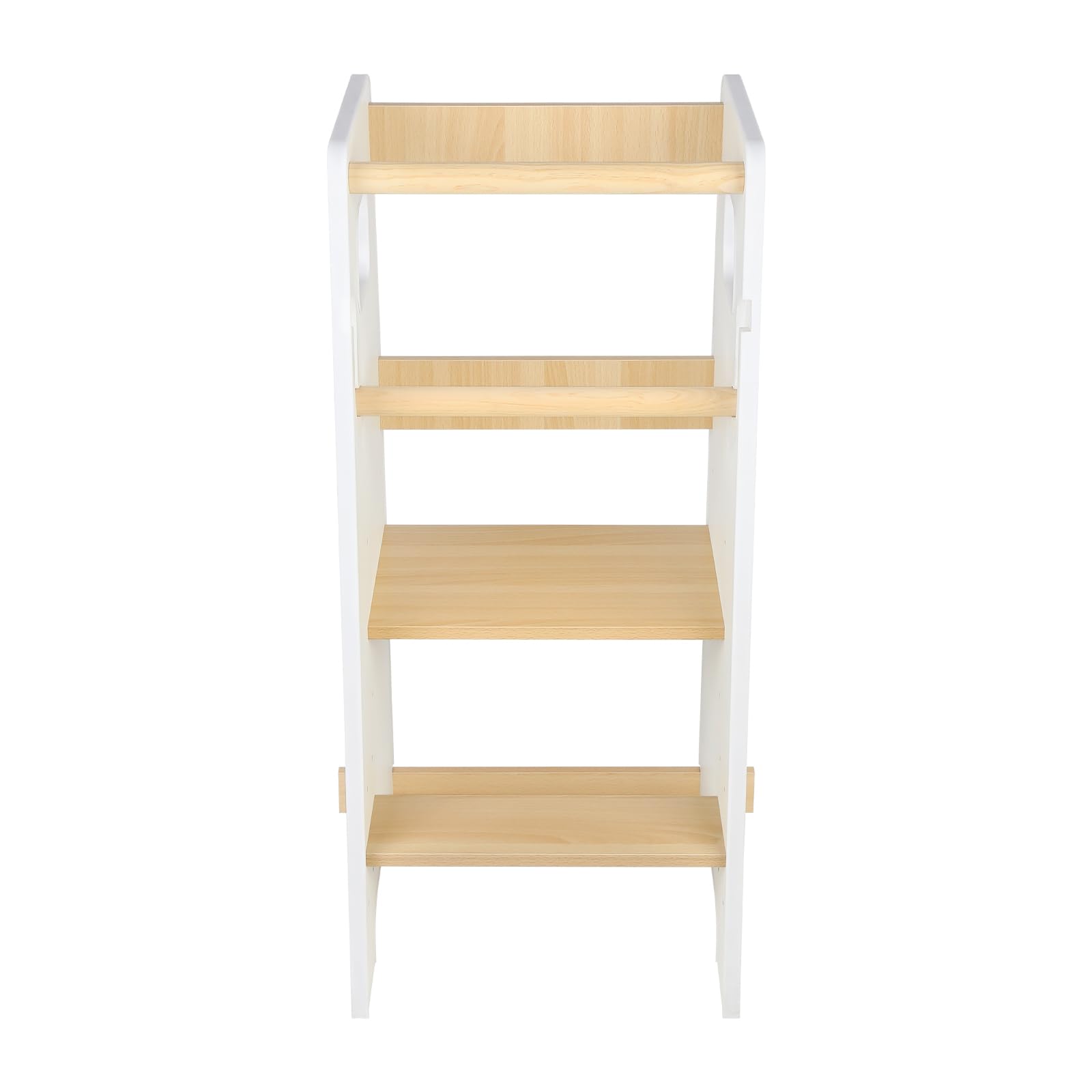 Lernturm aus Holz, höhenverstellbar – Montessori Hocker für Kinder Baby ab Ständer – Beobachtungsturm für Kinder mit rutschfesten Streifen – 90 x 42 x 40 cm – Weiß