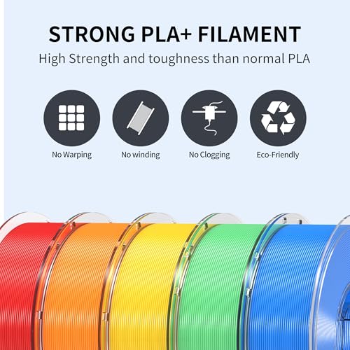 Image of RAMBERY 10KG Multicolor PLA+ Filament Bundle 1.75mm, Toughness Upgraded 3D Printer Filament， 10-Pack 1KG Spool, Black /White /Silver /Taro Purple /Cherry Pink /Red /Orange /Yellow /Mint Green /Blue