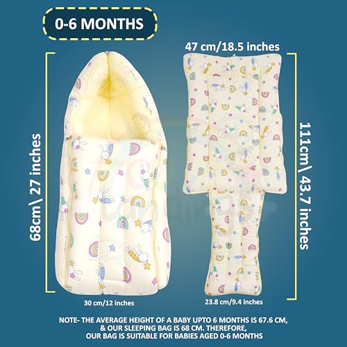 Image of 3 in 1 Muslin Cotton Sleeping Bag for Newborn Baby|Carry Nest|Lightweight|Skin Friendly|Convertible|Hypoallergenic|Portable Bassinet |Essential (Aslo use as Gaddi Set, 0-6 Months, Pink)
