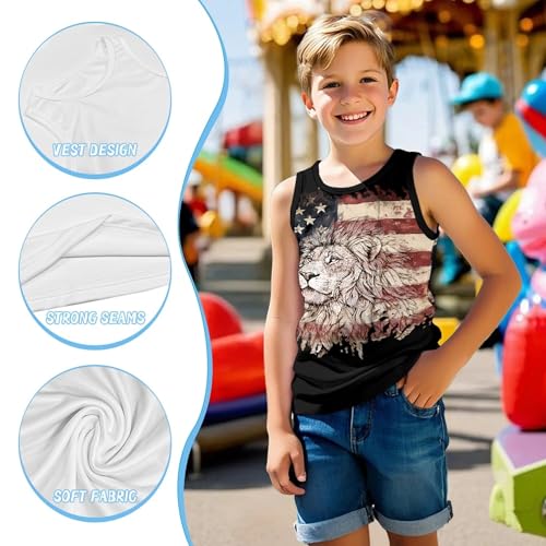 Tank Tops for Boys Casual Graphic Crew Neck Sleeveless T Shirts Kids Comfy Breathable Summer Athletic Tank 6
