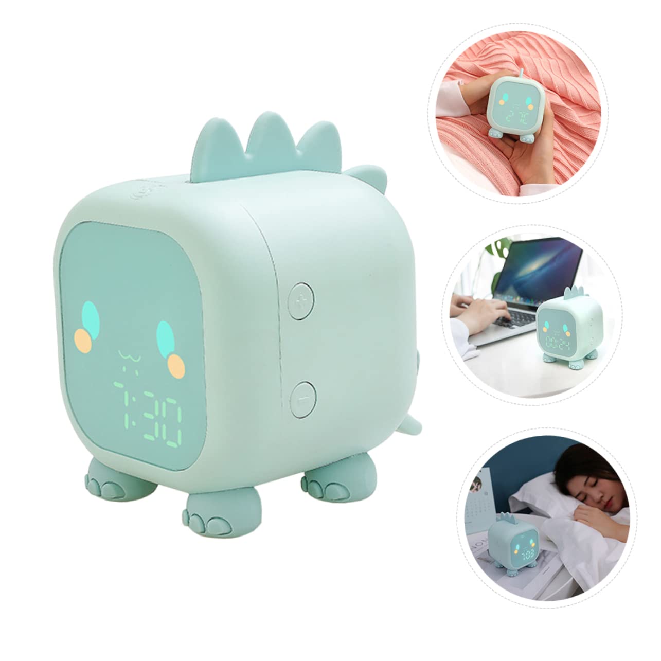 Reloj Despertador Electrónico Creativo en Verde de Plástico para Niños