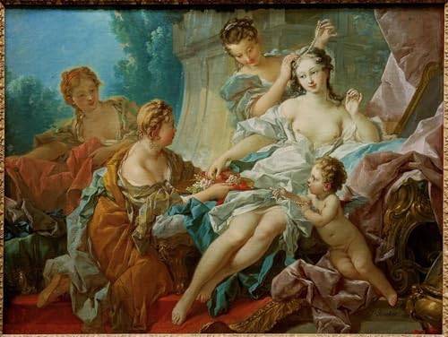 Cuadro pintura al óleo El retrete de Venus de François Boucher, lienzos decorativos modernos