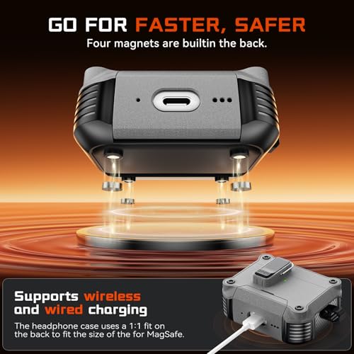 Image of Inesore for AirPods Pro 3 Case with Secure Lock (Stone) | Phone Stand Design,Compatible with MagSafe,Automatic Snap Switch Secure Cover with Cleaner Kit & Keychain