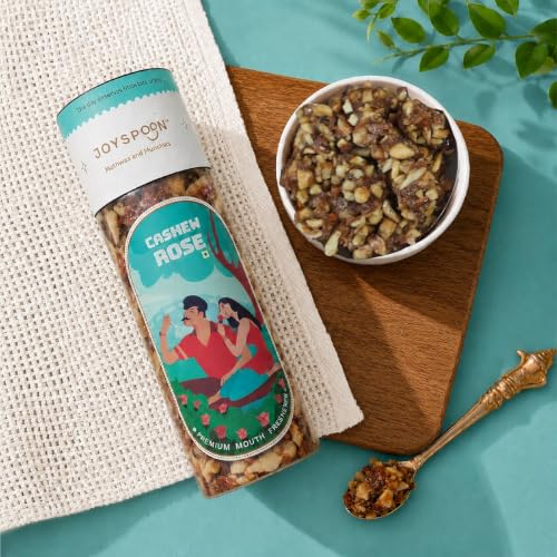 Image of JoySpoon Premium Cashew Rose Mukhwas - Supari Free Mouth Freshener with Almonds, Cashews & Gulkand | Traditional Indian Digestive & Refreshing After-Meal Mouth Freshener | 100g