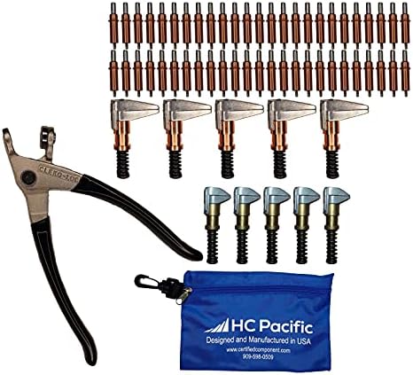 50 each C1/8 Cleco Fasteners with Clamps, Pliers, and Pouch