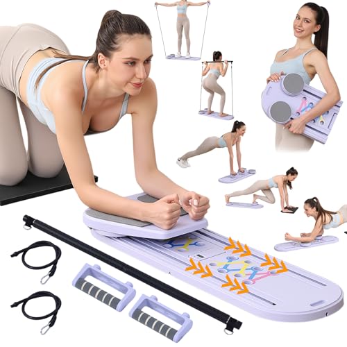 Pilates Board,Foldable Pilates Reformer Set,All-in-one Pilates Ki...