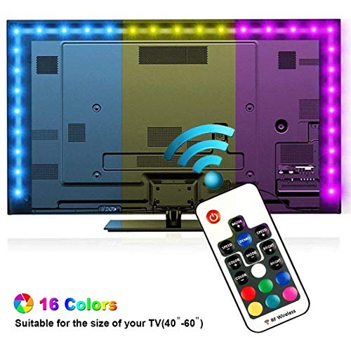 Preisvergleich Produktbild Mixtooltoys Led TV Hintergrundbeleuchtung, LED Stripes, Usb TV Beleuchtung, Lichterkette,LED Leiste, LED Lichtleiste,6.6ft RGB Bias Beleuchtung für 40-60 Zoll HDTV,USB betriebene mit RF Fernbedienung
