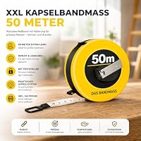 XXL Kapselbandmaß Bandmaß 50 Meter mit Halterung - robustes Maßband & Bandmass zum präzisen Messen mit Feststeller - Rollmassband & Massband mit Aufrollsystem (50 Meter) – Ansicht 5