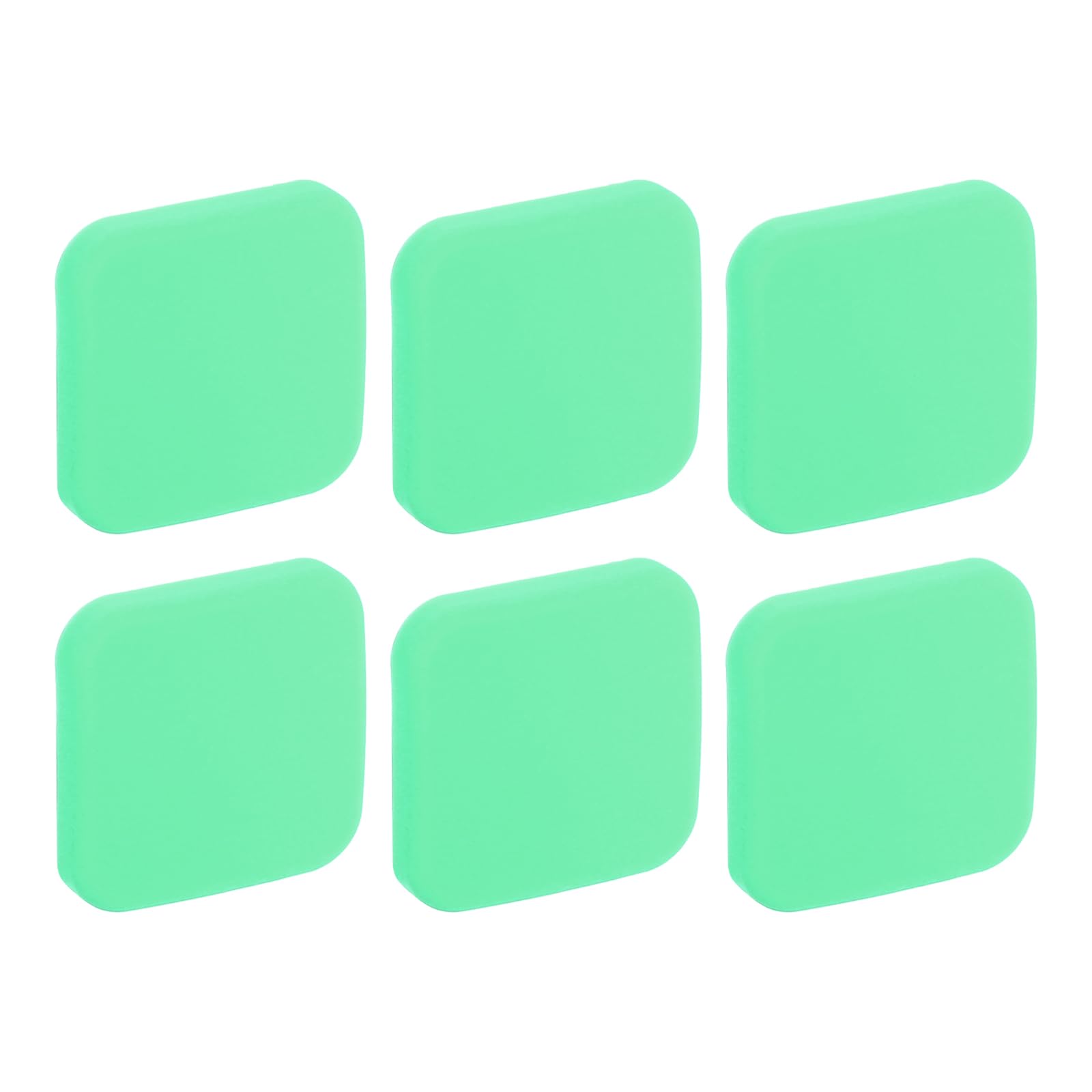 sourcing map Door Stoppers Wall Protector, 6pcs Soft Silicone Door Handle Buffers, Square Self Adhesive Door Knob Guard for Home Office, Green