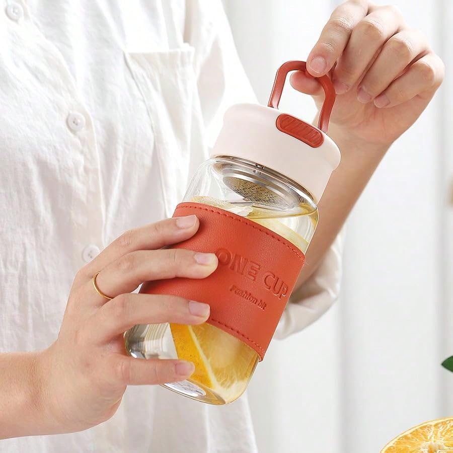 Image of 300ML Double-Wall Glass Water Bottle | Tea & Water Separation Bottle with Stainless Steel Tea Infuser | Perfect for Loose Tea, Detox Fruit Water, Travel, Camping & Gifting
