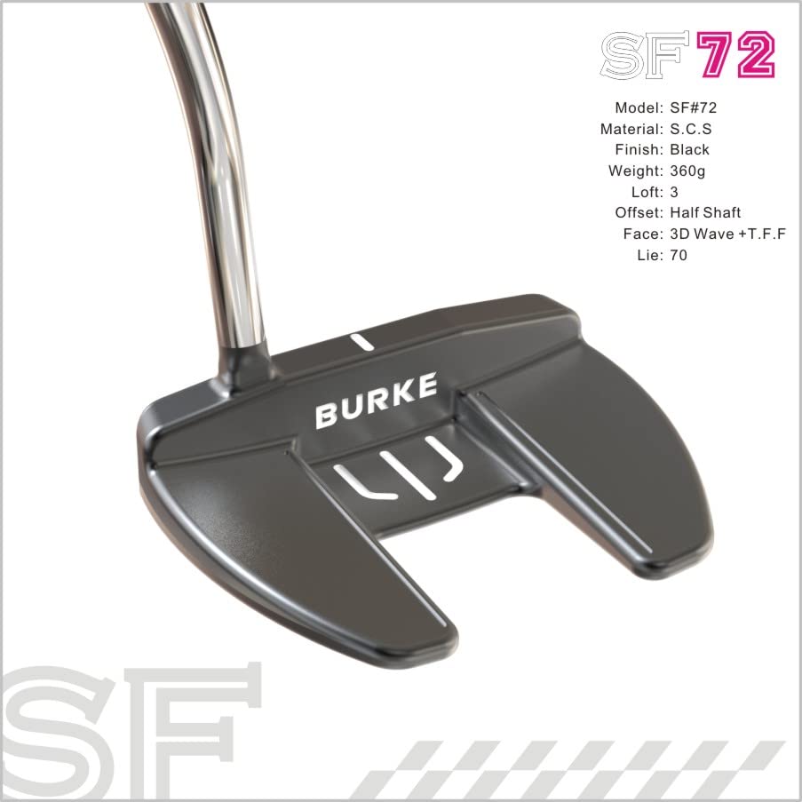 BURKE Golf Putter - Premium Mallet Putter 2022 Special Fit 50/56/72 Golf Putters for Men Right Handed with Headcover and Trip