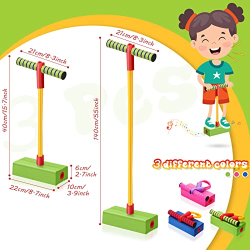 Jerify 3 Pcs Pogo Stick Foam Jumper Toy Foam Pogo Fun and Safe Jumping Stick for Kids Ages 3 and up Outdoor Indoor Toys Gift for Christmas, Makes Squeaky Sounds with Each Hop, Supports up to 250lbs - Image 3