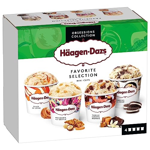 Häagen-Dazs Coffret de 4 Minicups Crème Glacée Favorite Collection 4 x 95 ml