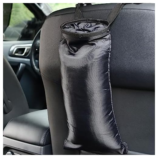 IPELY Universal Car Vehicle Back Seat Headrest Litter Trash Garbage Can (Black)
