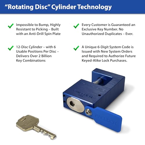Image of PACLOCK's 17-1100-Series Block-Lock, High Security Rotating Disc, Manufacturer-Controlled Key Assigning, Exclusive Key Number, Keyed Alike U-Pick!, Black