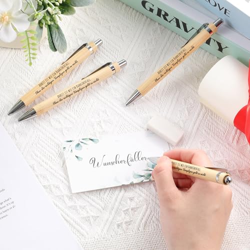 Stylo à bille rétractable en bois avec gravure dicton adieu