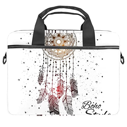 Sacoche ordinateur portable protege des chocs style boheme plumes
