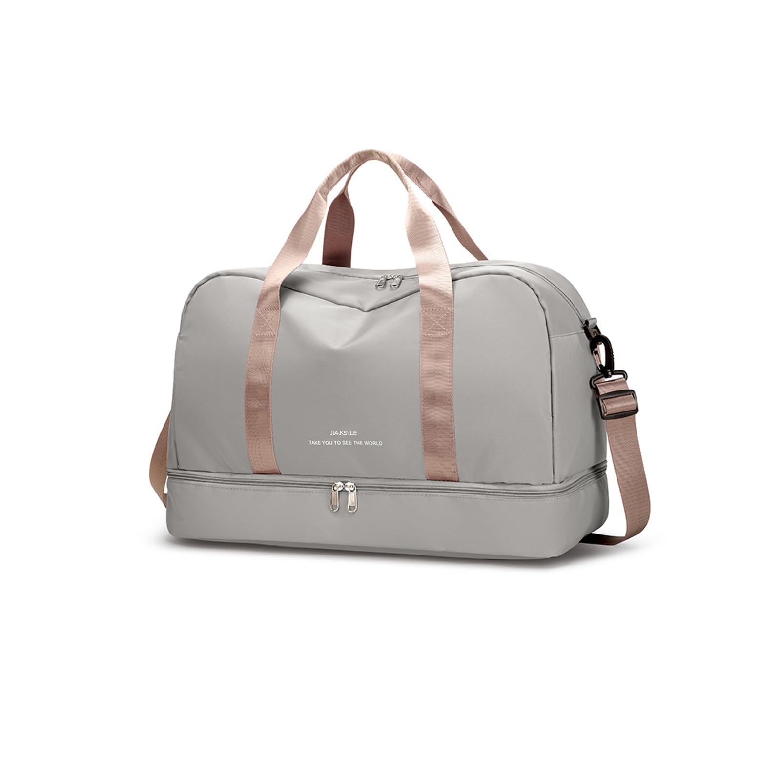 CORIOS Borsa Sportiva Donna/Uomo Borsone da Viaggio Grande Capacità Weekender Pernottamento Borsone Palestra con Scomparto Scarpe Bagaglio a Mano per Palestra Sport Viaggi Grigio