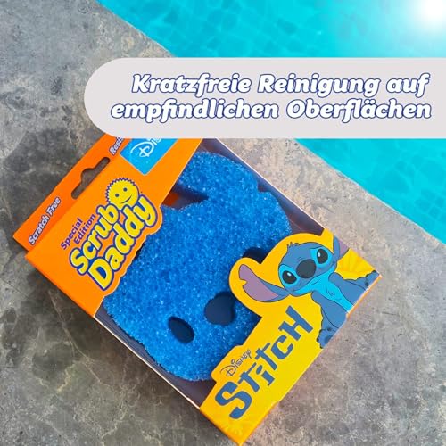 Scrub Daddy Disney Stitch Spülschwamm, Reinigungsschwamm Gesicht Form - Texturveränderung, Kratzfreier Schwamm Küche, Radierschwamm Schmutzradierer, Putzschwämme Spülmaschinenfest - 2er-Pack
