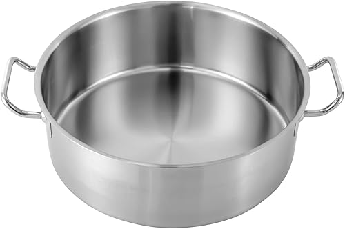 Miniatura 7 de Headery Olla de acero inoxidable de 11 cuartos de galón con tapa, utensilios de cocina gruesos, olla de sopa de inducción resistente, olla grande