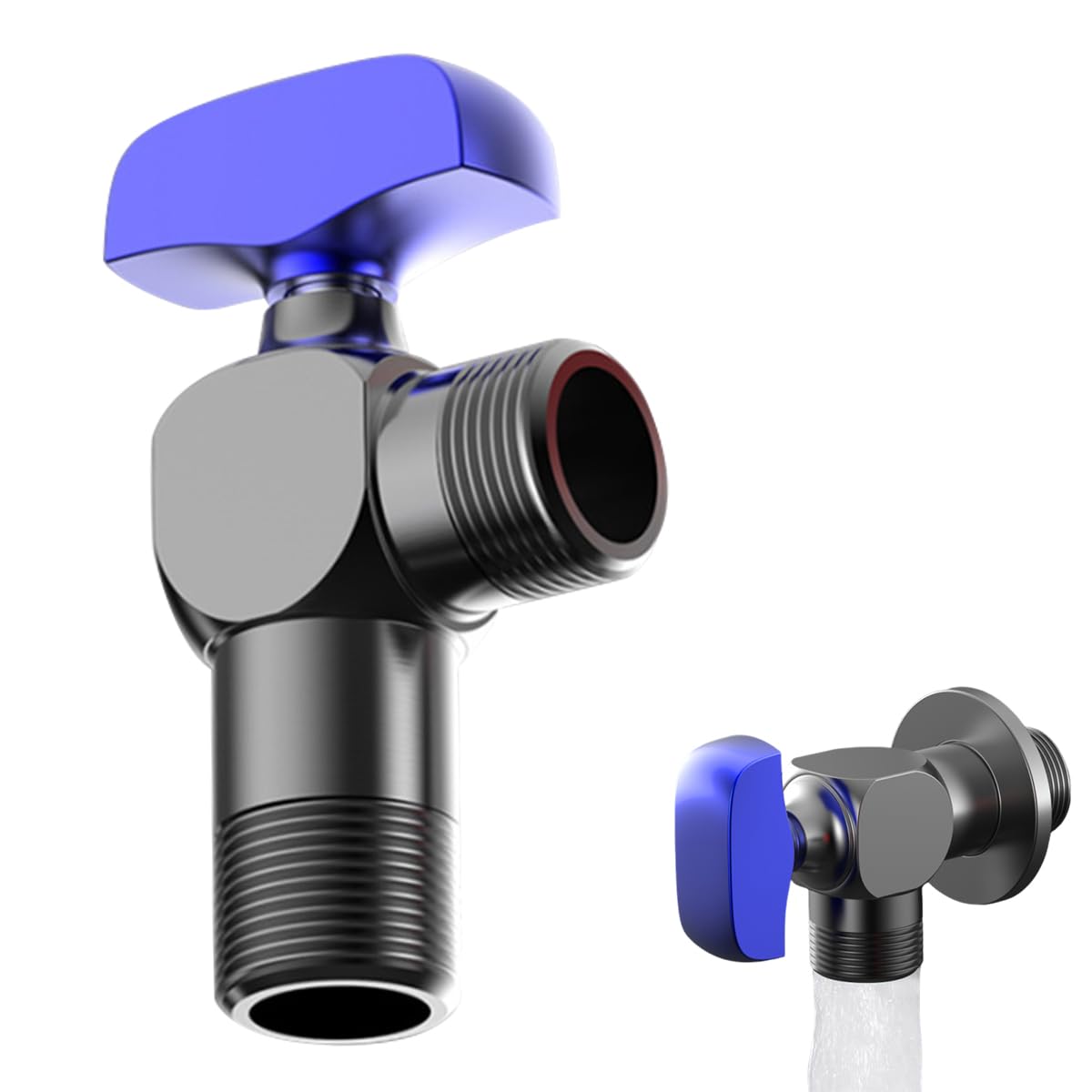 Copper All-Copper Angle Valve Shower System Wall Water Inlet Valve with Control Knob for Gas Water Heater