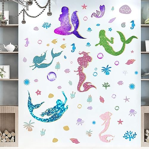 DEIKOKA Mermaid Princess Wall Decals Under The Sea Ocean