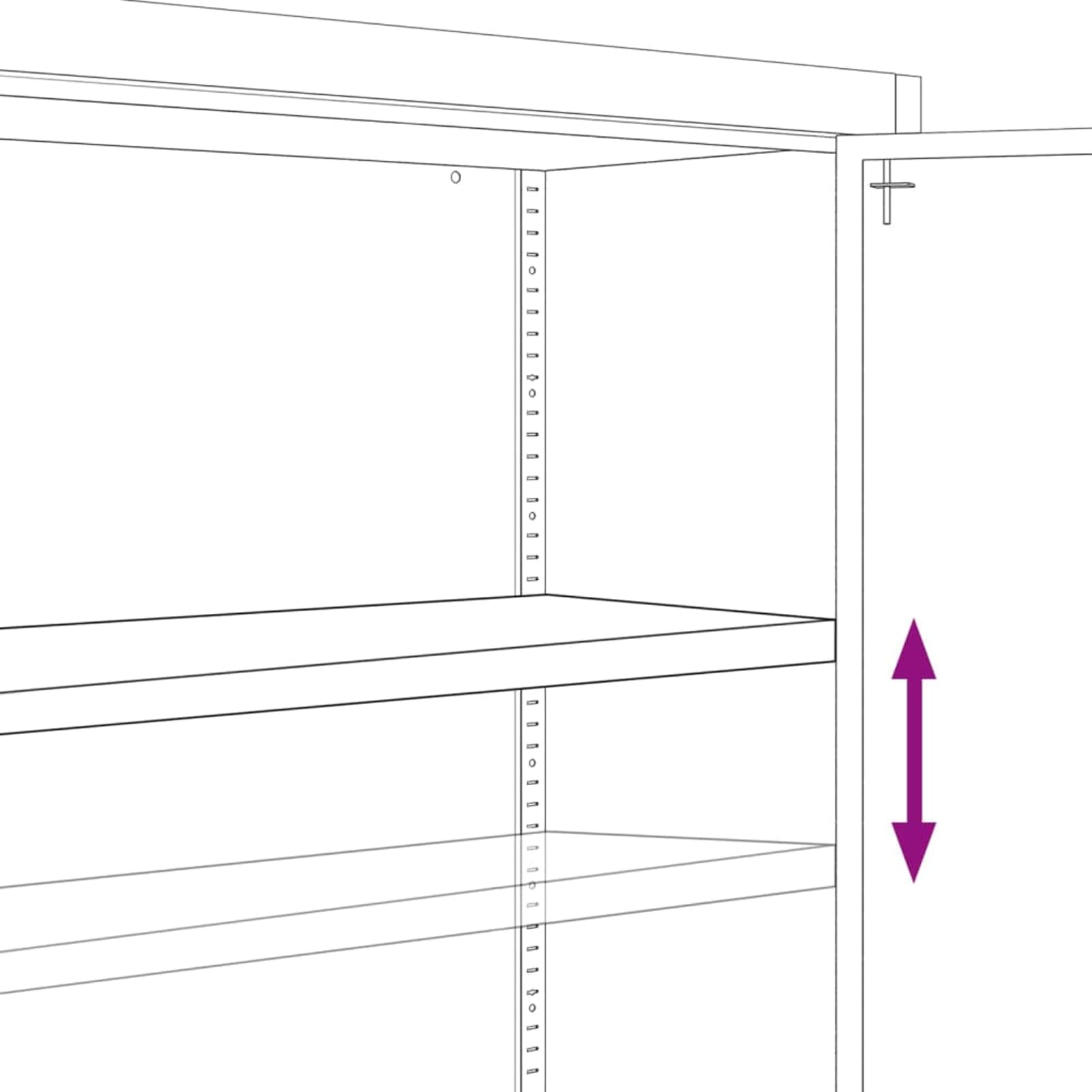 Aktenschrank anthrazit 90 x 40 x 90 cm aus pulverbeschichtetem Stahl mit 2 verstellbaren Böden, für Büroorganisation