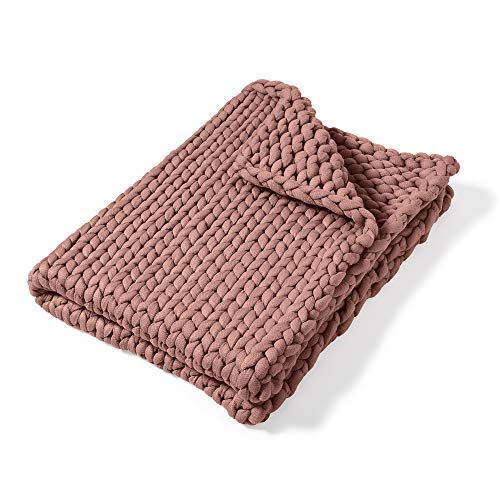 Donna Sharp Throw Blanket - Chunky Knit Mauve...
