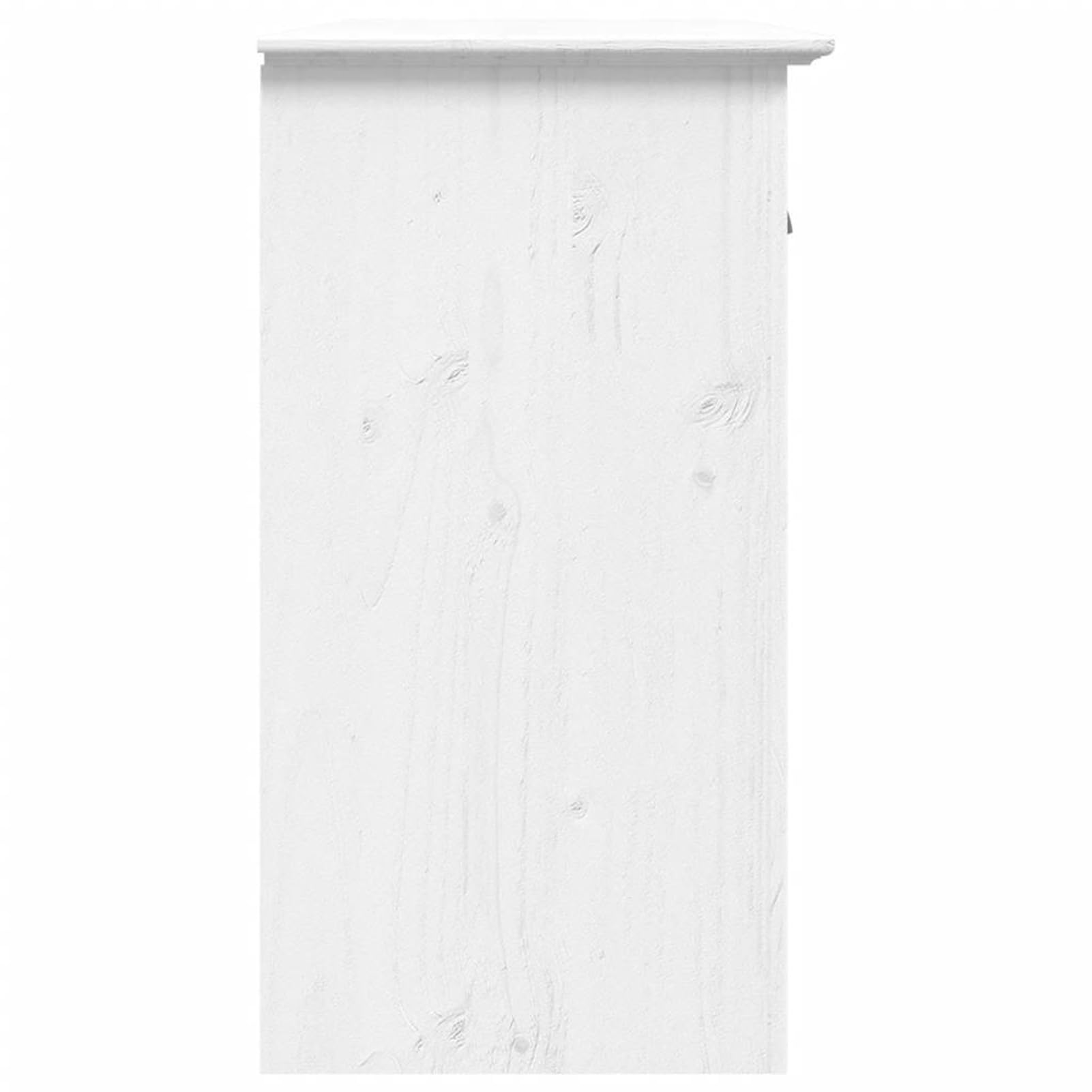 Kredens biały 115,5 cm z litego drewna sosnowego z metalowymi uchwytami, 3 szuflady + 3 drzwi – rustykalny styl wiejski do nowoczesnego domu