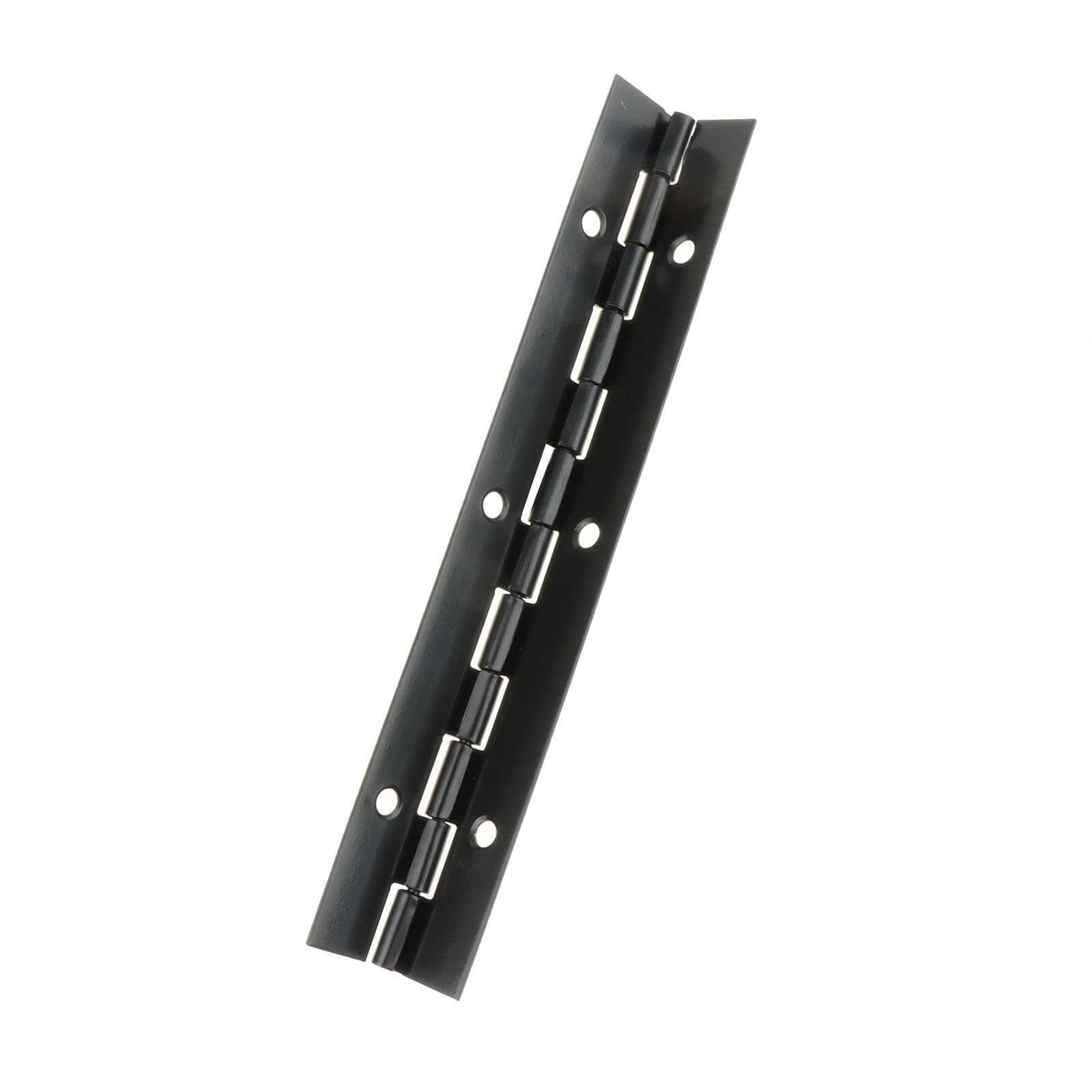 PUXZYAX Robust Stainless Steel Heavy Duty Continuous Hinge Piano Hinges with Holes Cabinets Tool Cases and Wooden Boxes Heavy Duty Piano Hinge with Holes for Cabinet, Black, 150x30x1mm