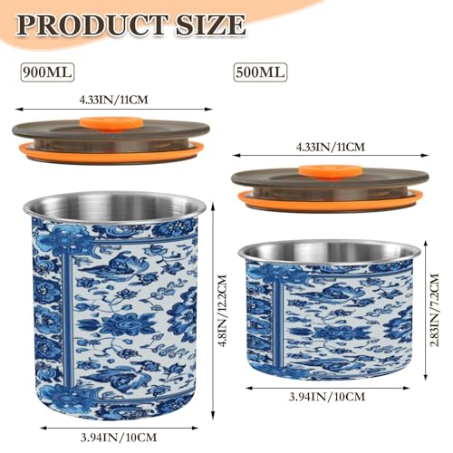 Envase hermético de acero para café ATTX 900 ml azul miniatura 2
