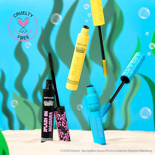 wet n wild Spongebob Waterproof Mascara, Long-Lasting Volumizing Waterproof Colored Mascara, Black, 6 ml (Pack of 1) - Image 4
