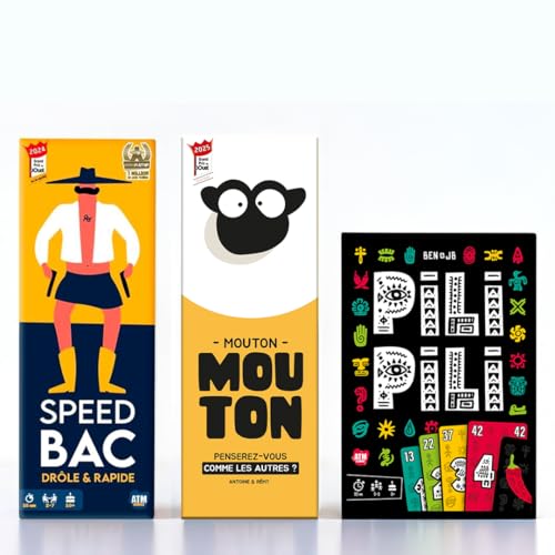 ATM Gaming Lot Speedbac + PILI PILI + Mouton Mouton - Jeux d'ambiances hilarants - 2 à 10 Joueurs - Parfait pour Une soirée réussie