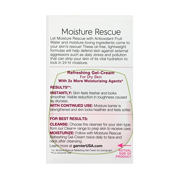 Garnier-SkinActive-Moisture-Rescue-Face-Moisturizer-Dry-Skin-17-oz Garnier SkinActive Moisture Rescue Refreshing Gel-Cream for Dry Skin, Oil-Free, 1.7 Oz (50g), 1 Count (Packaging May Vary)