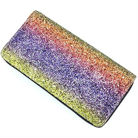 Trendy Women Glitter Rainbow Mermaid Long Wallets Zipper Purse Card Cell Phone Holder (Glitter 1) Cover