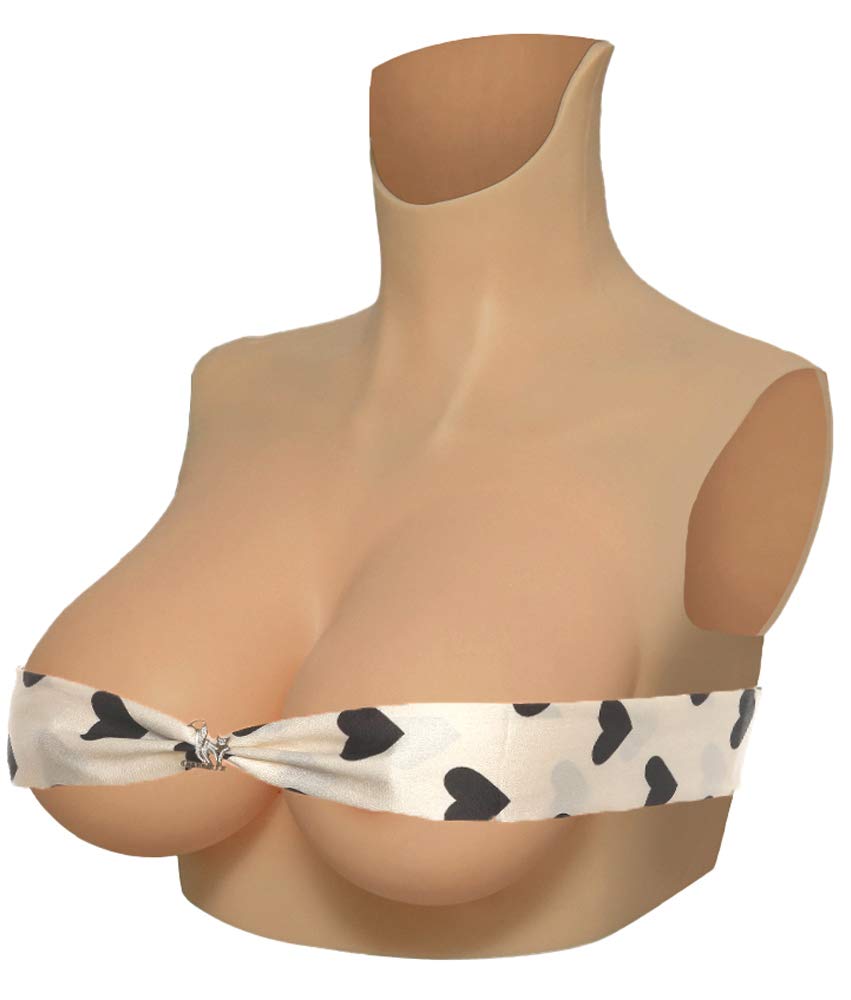KUMIHO Fake Boobs Silicone Breastplate Forms B-G CUP Fake Breast for Crossdressers Drag Queen Mastectomy Transgender Cosplay, Silicone Filler B Cup, Nude