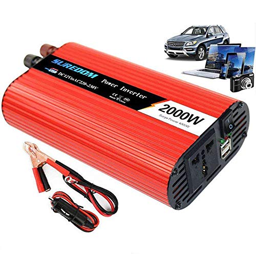 Inversor de Corriente 2000/4000W, Transformador DC 12V 24V A AC 110V 220V,...