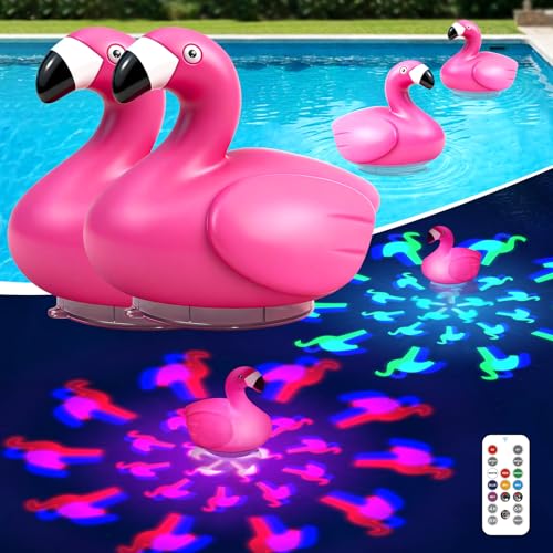 Rechargeable-Floating-Pool-Lights-2PK-Flamingo-Pool-Lights-that-Float Rechargeable Floating Pool Lights, 2PK Flamingo Pool Lights that Float - Image 1