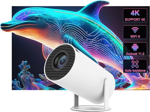 BIGASUO Andriod 5G WiFi Projector Home 4K Support 1080P Smartphon...