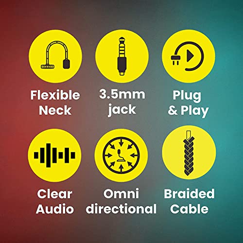 Image of (Refurbished) Zebronics ZEB-SM600 PRO Omnidirectional Desktop Microphone, 3.5mm Connector, Flexible Design, 2 Meter Braided Cable, mic ON Off Option, Clear Audio Recording and Plug Play Usage
