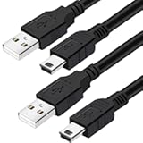 Mini-USB Cable&comma;2Pack 10ft USB 2&period;0 Type A to Mini-B Charging Cord for Gopro Hero 3&plus; Hero4&comma;for Garmin Nuvi&comma;PS3 Controller Charger&comma;MP3 Player&comma;Dash Cam&comma;for Canon Digital Camera&comma;Playstation 3&comma;SatNav&comma;Data