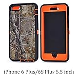 Chanroy-- iPhone 6 Plus/6S Plus Heavy Duty Shockproof Dirtproof Defender Case Cover with Built-in Screen Protector + 1 Belt Clip Holster(Orange tree)